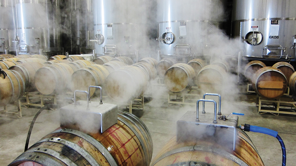 Disinfection and cleaning of barrels in wineries